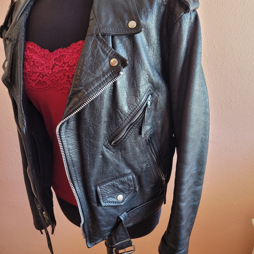 Leather Motorcycle Jacket - Picture 2 of 11